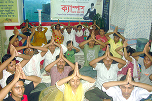 A glimpse of Free Yoga Session at Campus Auditorium.